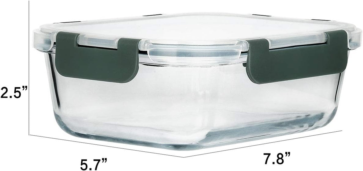 [8-Pack,30 Oz]Glass Meal Prep Containers,Glass Food Storage Containers,Airtight Lunch Containers with Lids, Microwave, Oven, Freezer and Dishwasher