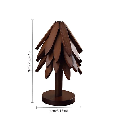 Natural Foldable Black Walnut Wooden Trivet Set, Heat-Resistant Tree Design with 4 Trivets & Stand, Wood Coasters for Hot Pots, Pans, Bowls, Kitchen Accessories Tableware Couple Gifts Birthday Tree-Shaped Tiktokshopspringglowup Iron
